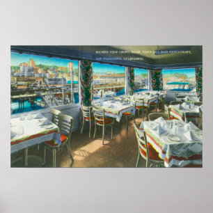 Insidan beskådar av den utsiktDel Mar restaurangen Poster