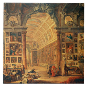 Insidan beskådar av det Colonna gallerit, Rome Kakelplatta