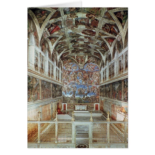 Insidan beskådar av det Sistine kapell Hälsningskort (Framsidan)