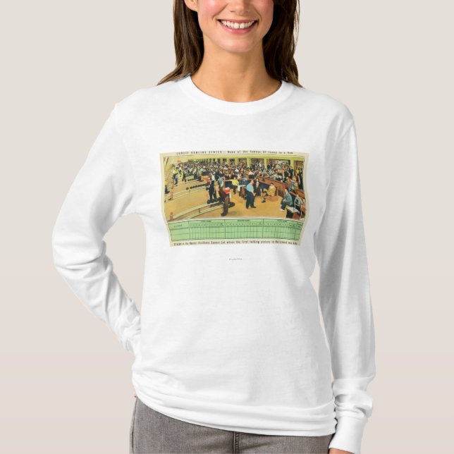 Insidan beskådar av solnedgångbowling centrerar t-shirt (Framsida)