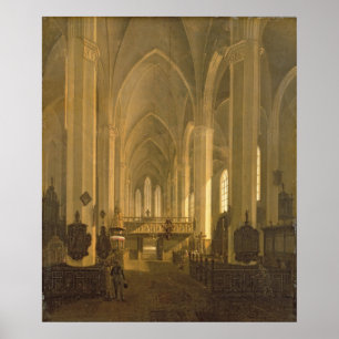 Insidan beskådar av Sts John kyrka i Hamburg Poster