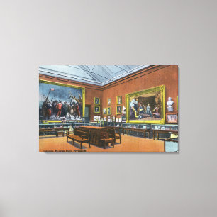 Insidan beskådar av vallfärdar Hall Canvastryck