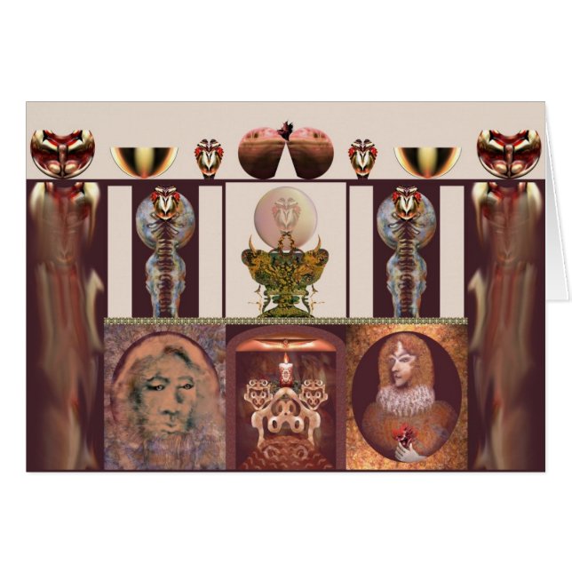 Insidan med flammar vid Anjo Lafin Hälsningskort (Framsidan Horizontal)