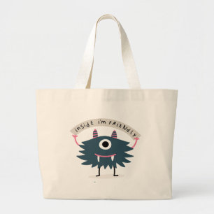 INSIDE I LYCKLIG MONSTER DIY NAMN Tote Jumbo Tygkasse