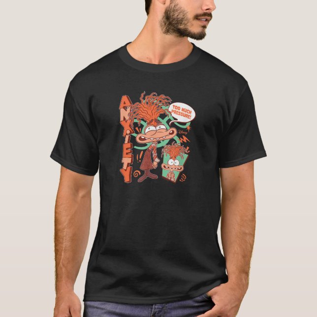Inside Out 2 Ångest Karaktär För Mycket Press T Shirt (Framsida)
