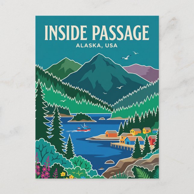 Inside Passage Alaska Vykort (Framsida)