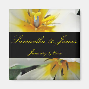 Inside White Lilies Personal Bröllop Magnet