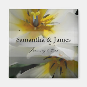 Inside White Lilies Personal Bröllop Magnet