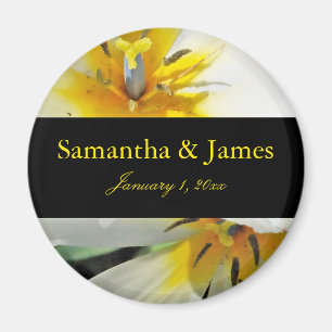 Inside White Lilies Personal Bröllop Magnet