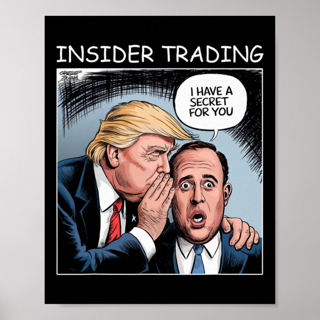 Insider Trading Trump - Funny  Poster (Framsidan)