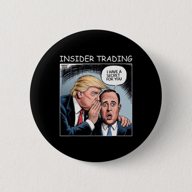 Insider Trading Trump - Roligt  Knapp (Framsida)