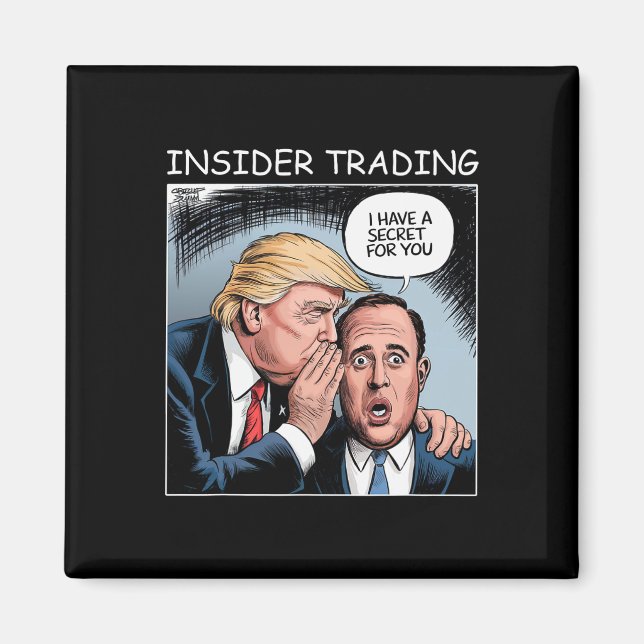 Insider Trading Trump - roligt Magnet (Framsidan)