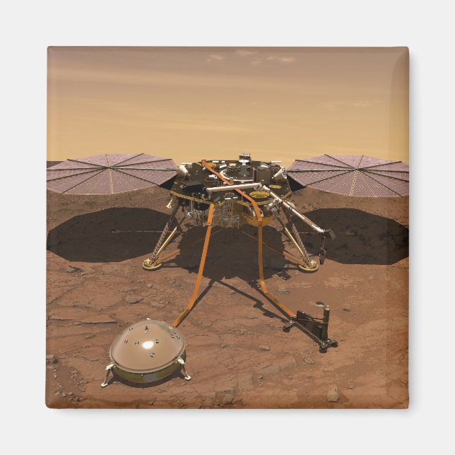 Insight Lander som opererar Yta på Mars. Magnet (Framsidan)