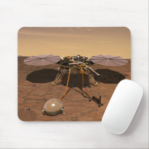 Insight Lander som opererar Yta på Mars. Musmatta