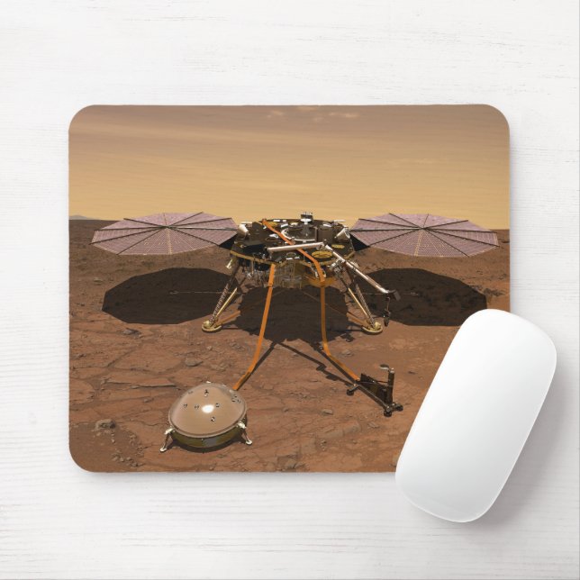 Insight Lander som opererar Yta på Mars. Musmatta (Med mus)