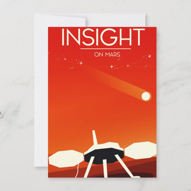 Insight Mars Lander Space Art Inbjudningar (Baksida)