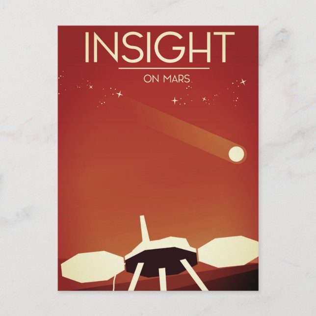 Insight Mars Lander Space Art Vykort (Framsida)