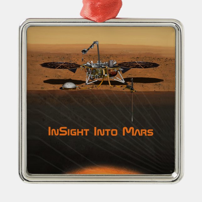 InSight Mars Lander Uppdrag Julgransprydnad Metall (Framsidan)