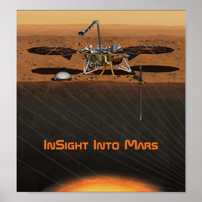 InSight Mars Lander Uppdrag Poster (Framsidan)