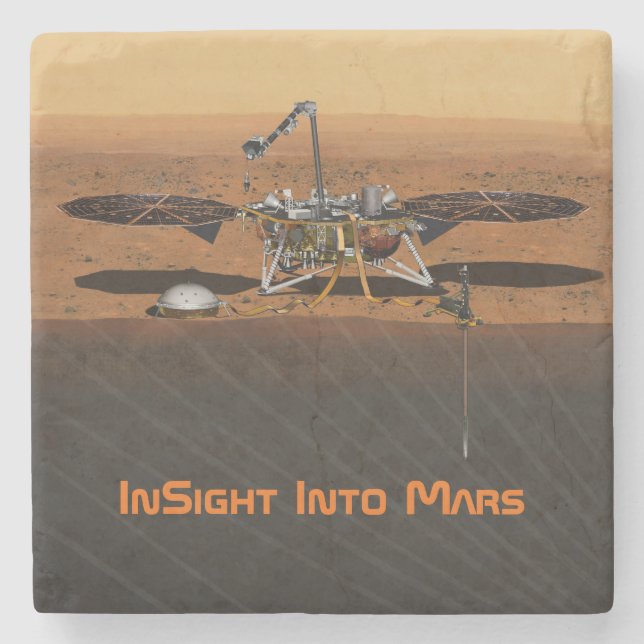 InSight Mars Lander Uppdrag Stenunderlägg (Framsidan)