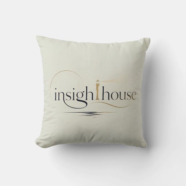 InsightHouse minimalistisk elegant fyr typografi Kudde (Framsida)