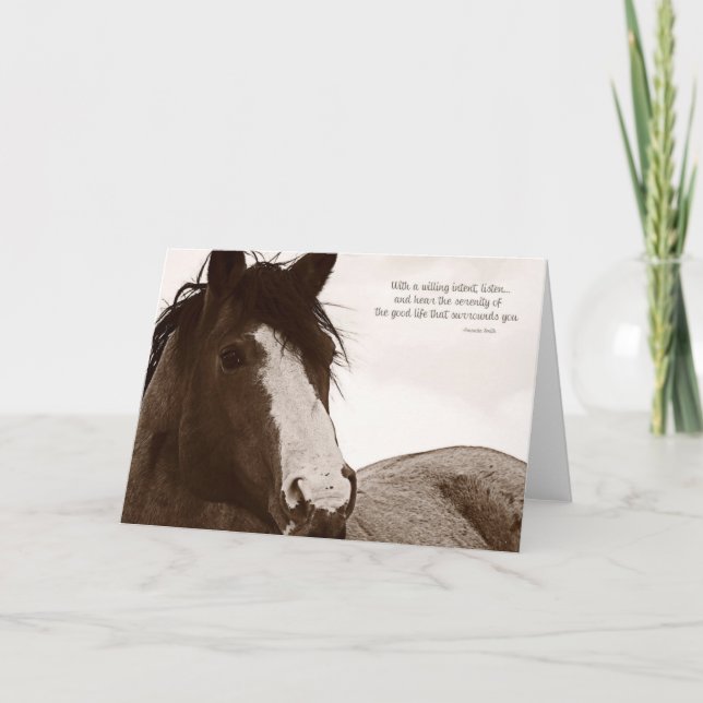 Insiktsoffert med vacker horse Art Kort (Framsida)