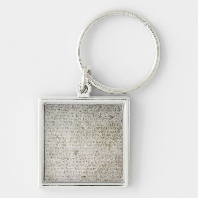 Inskrift i det skriftliga Kushana språket Fyrkantig Silverfärgad Nyckelring (Framsidan)