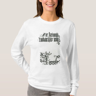 Inskrifter i gotiskt skrivar t-shirt