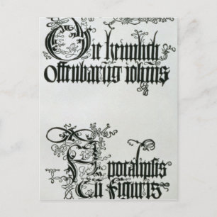 Inskriptioner i Gothic-skript Vykort