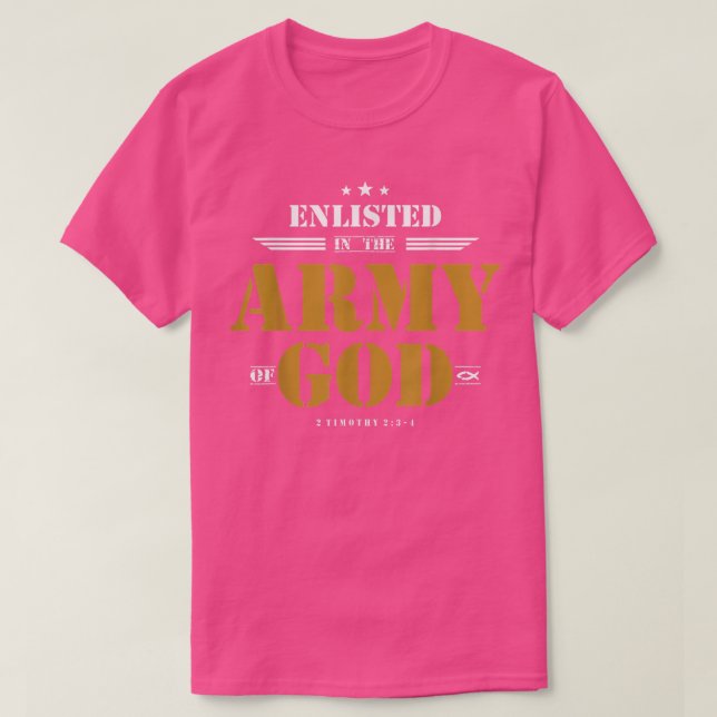 Inskriven i Guds armé, Christian T-Shirt (Design framsida)