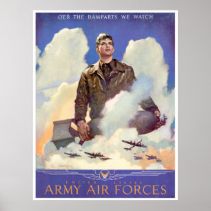 Inskrivning för WWII-arméflygvapen Poster