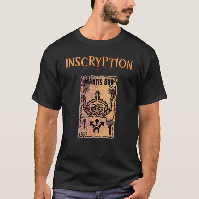Inskrryption Mantis Gud Psychological Horror Card  T Shirt (Framsida)