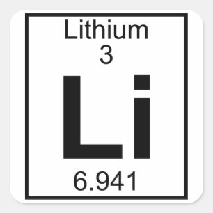 Inslag 003 - Li - Lithium (fullt) Fyrkantigt Klistermärke