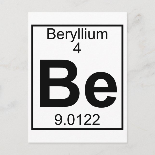 Inslag 004 - BE - Beryllium (Fullt) Vykort (Framsida)