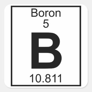 Inslag 005 - B - Boron (Fullt) Fyrkantigt Klistermärke