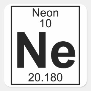 Inslag 010 - Ne - Neon (Fullt) Fyrkantigt Klistermärke