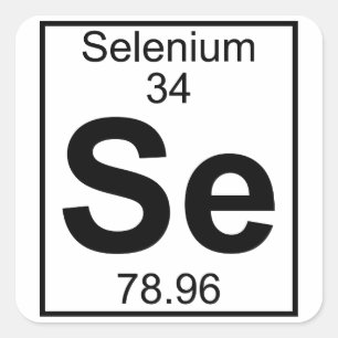 Inslag 034 - Se - Selenium (fullt) Fyrkantigt Klistermärke