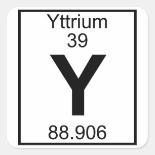 Inslag 039 - Y - Yttrium (fullt) Fyrkantigt Klistermärke