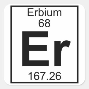 Inslag 068 - Er - Erbium (fullt) Fyrkantigt Klistermärke