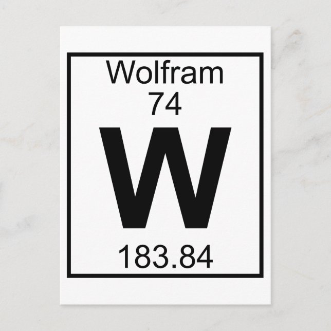 Inslag 074 - W - Wolfram (Fullt) Vykort (Framsida)