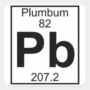 Inslag 082 - Pb - Plumbum (fullt) Fyrkantigt Klistermärke