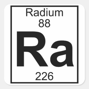 Inslag 088 - Ra - Radium (Fullt) Fyrkantigt Klistermärke