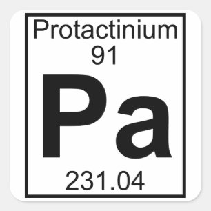 Inslag 091 - Pa - Protactinium (Fullt) Fyrkantigt Klistermärke