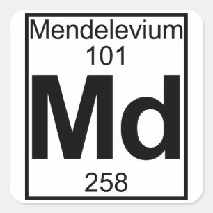 Inslag 101 - Md - Mendelevum (Fullt) Fyrkantigt Klistermärke