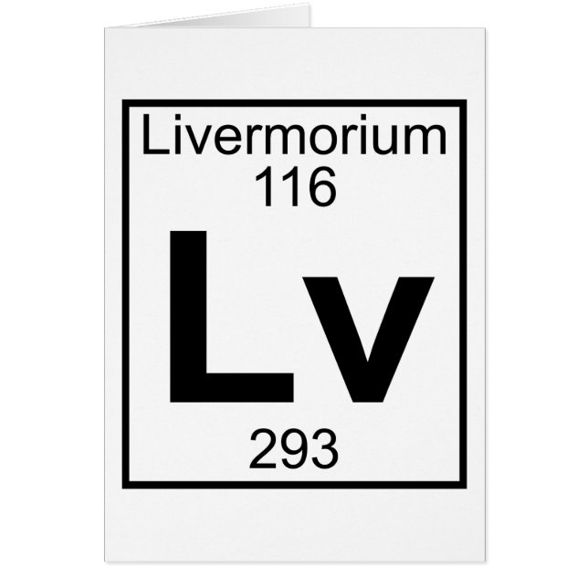 Inslag 116 - Lv - Livermorium (fullt) Hälsningskort (Framsidan)