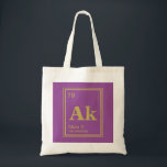 Inslag av dig! Anpassningsbar periodiska kända Tygkasse<br><div class="desc">En mörk fuchsia rosa,  det guld- periodiska bordinslag boxas att presentera ditt namn eller din gåvamottagares namn och information.</div>