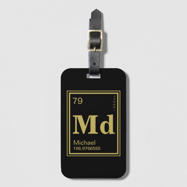 Inslag av dig! Känt guld- periodiskt för Bagagebricka (Framsida vertikal)