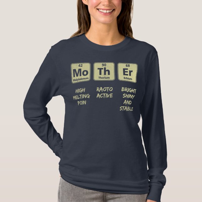 Inslag i Mor Periodiska Bord Mamma Mödrar T Shirt (Framsida)