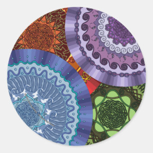 Inslag Mandalas Sticker Runt Klistermärke