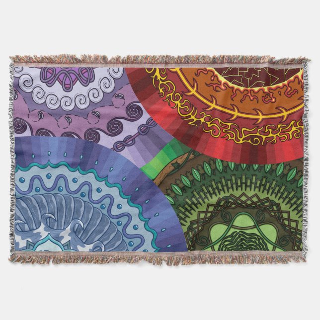 Inslag Mandalas Throw Blanket Filt (Framsidan)